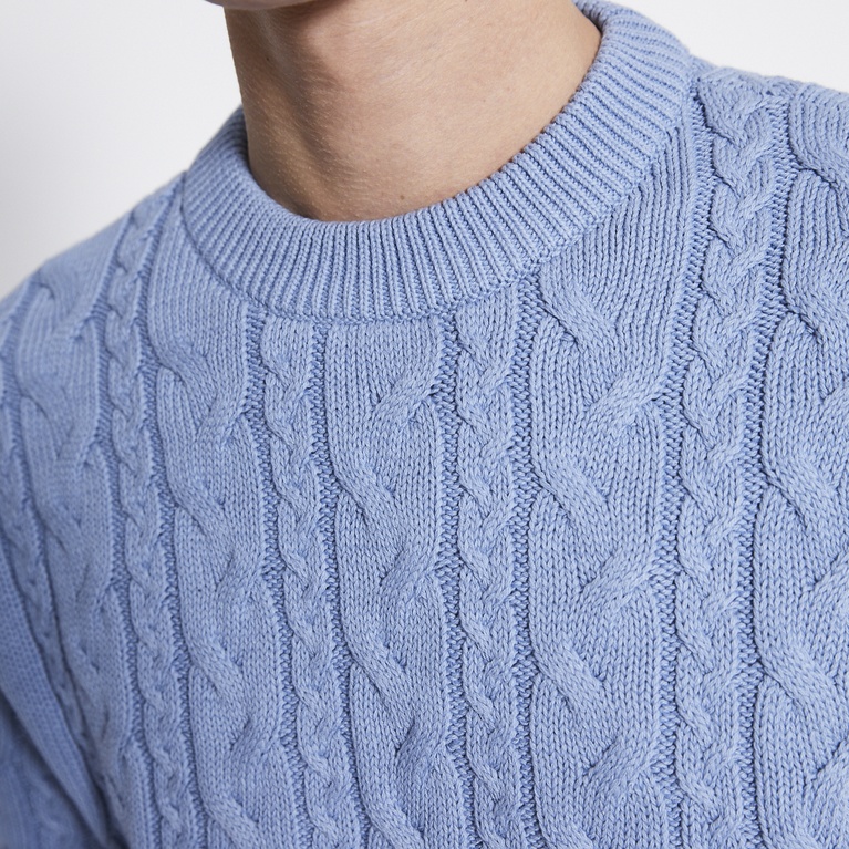 Cable-knit sweater "Tage" Dull Navy